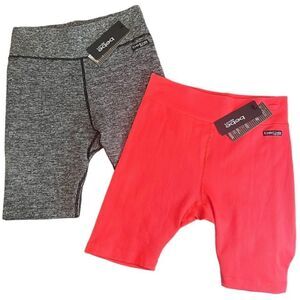 BeBe sport seamless athletic shorts, bundle, grey, coral, size medium